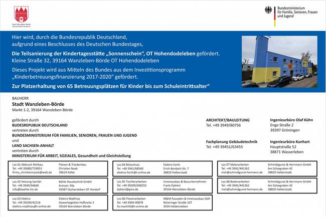 Kita Hohendodeleben Plane Bauschild